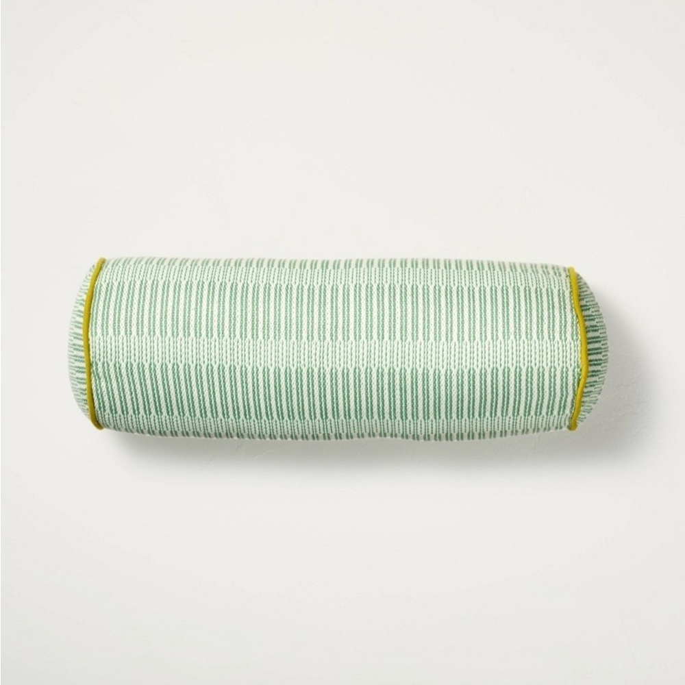 Broken Stripe Indoor & Outdoor Bolster Pillow Green Hearth & Hand™ with Magnolia